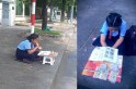 Ngưỡng mộ c&ocirc; b&eacute; vừa b&aacute;n v&eacute; số, vừa tranh thủ &ocirc;n b&agrave;i
